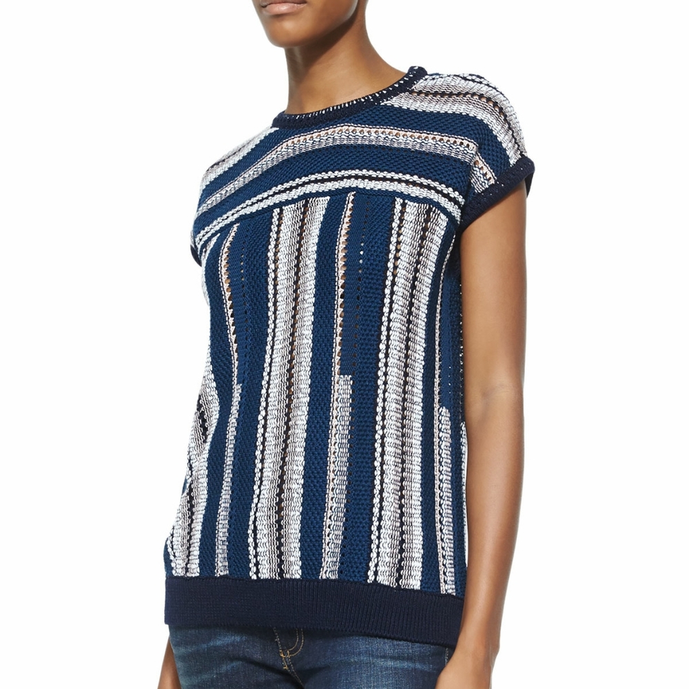 Tory Burch Stripe sleeveless sweater SZ sm